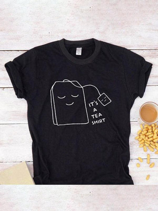 Sunshine Smiley Graphic Print Women's Cotton T-shirt - Casual Spring-Summer Style