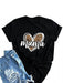 Leopard Print Heart MAMA Women's Tee for Mother's Day - Stylish Leopard Print Heart MAMA T-shirt for Mothers
