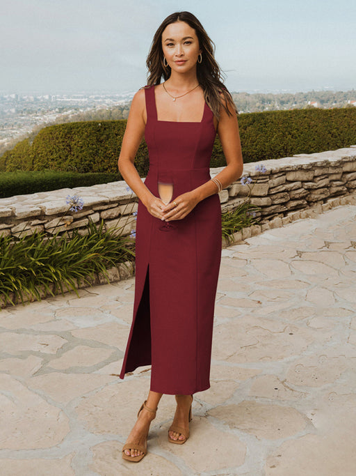 Elegant French Bridesmaid Dress with Chic Sling Straps