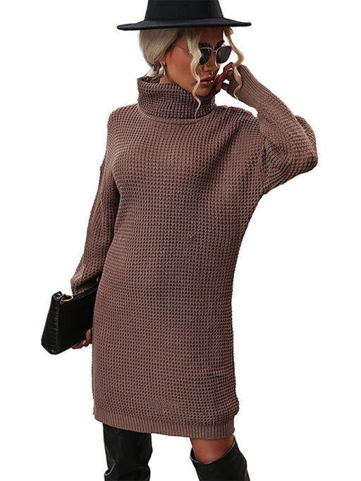 Elegant Turtleneck Sweater Dress: Cozy Style Essential for Fall-Winter