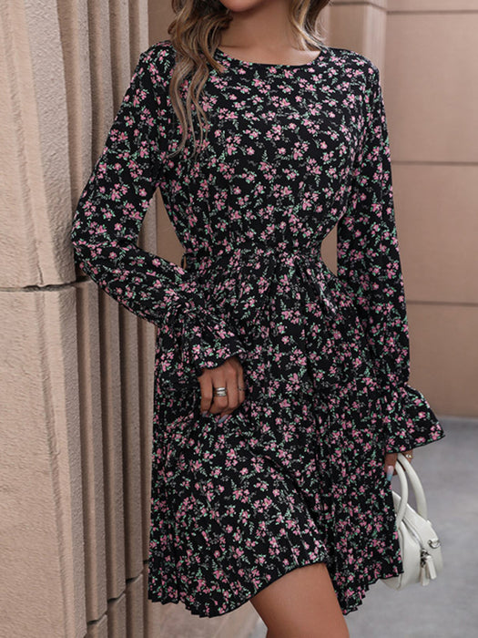 Colorful Floral Long Sleeve Dress - Effortless Style for Every Season