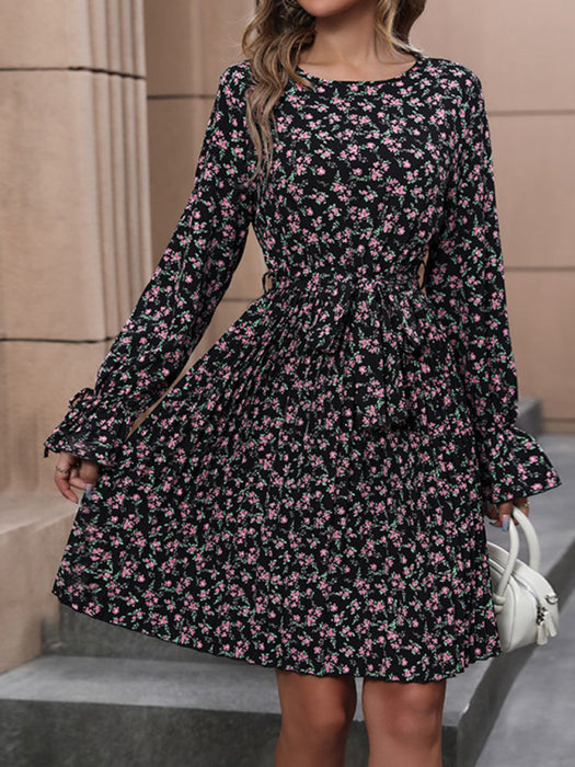 Colorful Floral Long Sleeve Dress - Effortless Style for Every Season