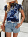 Floral Fantasy Women's Short-Sleeve Top with Vibrant Print