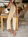 Chic Solid Cotton Jumpsuit - Elegant Wardrobe Essential