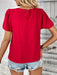 Vibrant Round Neck Women's Short Sleeve Top with Color Pop