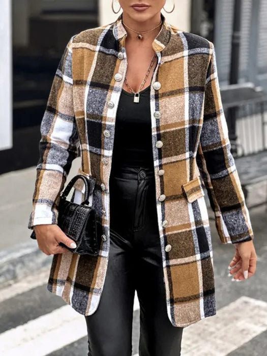 Women's Classic Plaid Wool Jacket: Embrace Comfort and Style