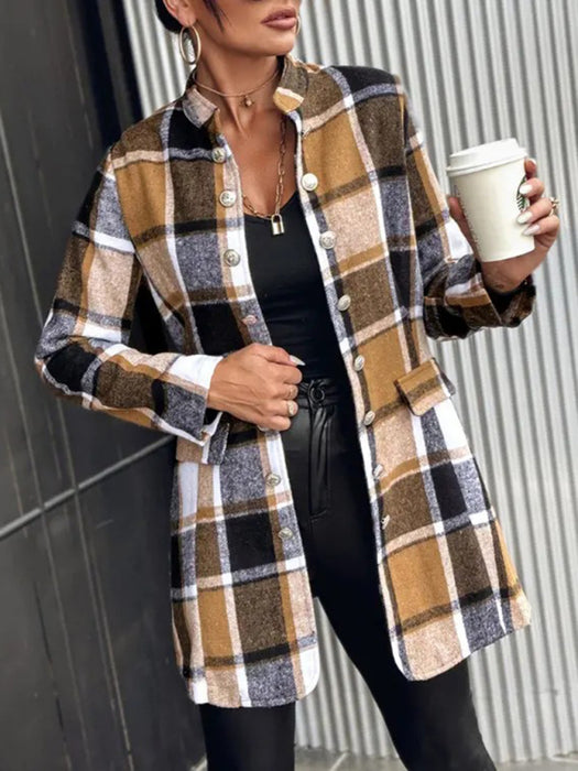 Women's Classic Plaid Wool Jacket: Embrace Comfort and Style