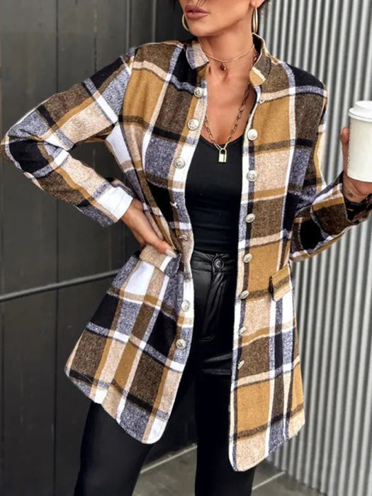 Women's Classic Plaid Wool Jacket: Embrace Comfort and Style