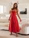 Chic Women's Suspender Slit Dress - Luxurious Style Statement