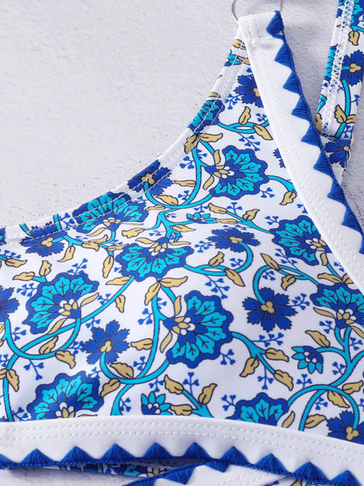 Captivating Digital Print Cross-String Split Swimsuit - Women's Beachwear