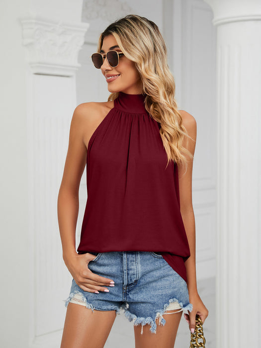 Fashionable Halter Neck Top with Stylish Dropped Shoulder Sleeves