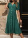 Chic V-Neck Dress with Embellished Waist Detail for Women