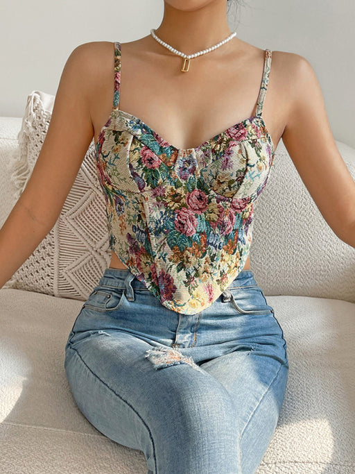 Retro Floral Charm Camisole for Women