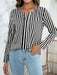 Chic Striped Print Long Sleeve Top - Casual Elegance for Every Day