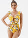 Floral Elegance Backless One Piece Swimsuit for Women