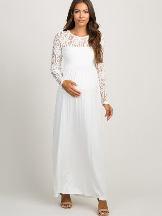 Sophisticated European and American Style Lace Maternity Dress