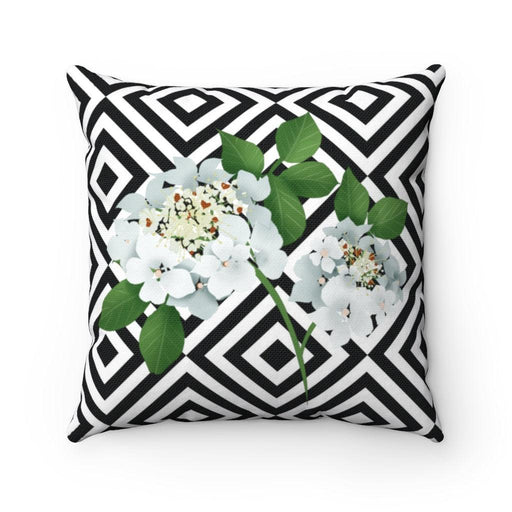 Vibrant Floral Reversible Throw Pillow Cover in Viburnum Design