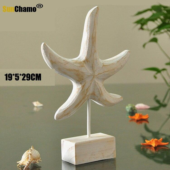 Coastal Charm Wooden Starfish Home Decor Piece