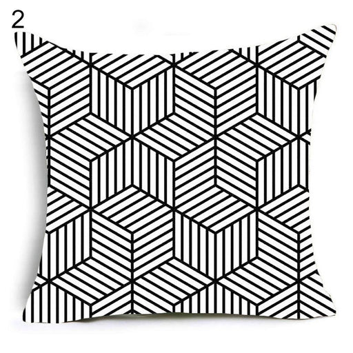 Chic Peach Skin Geometric Print Pillow Cover for Stylish Home Décor