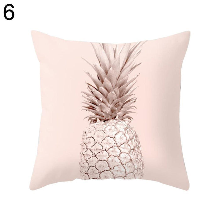 Sunflower, Pine Tree, and Pineapple Print Pillow Case for Home Décor