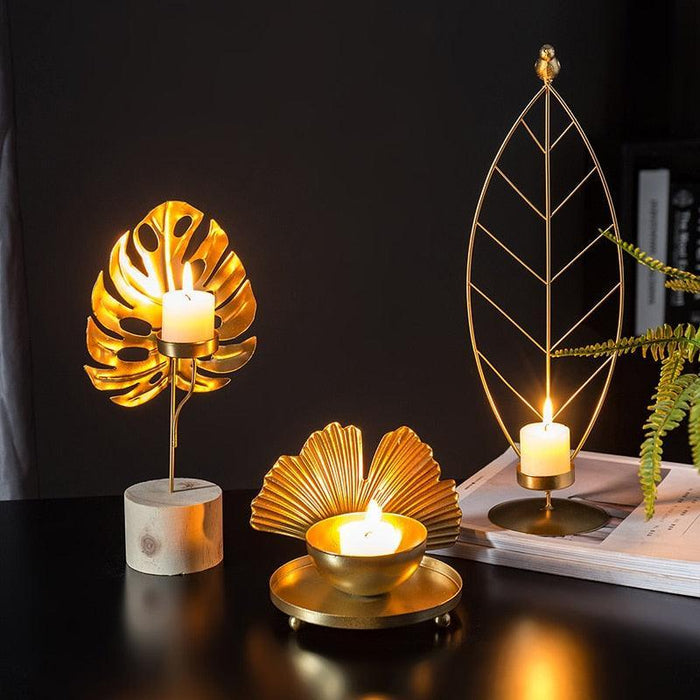 Stylish Gold and Glass Candlestick Holders for Luxurious Ambiance