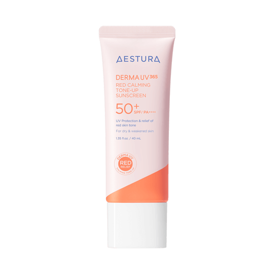 AESTURA Derma UV 365 Red Calming Tone-up Sunscreen SPF50+ PA++++ - Nourishing and Brightening Formula