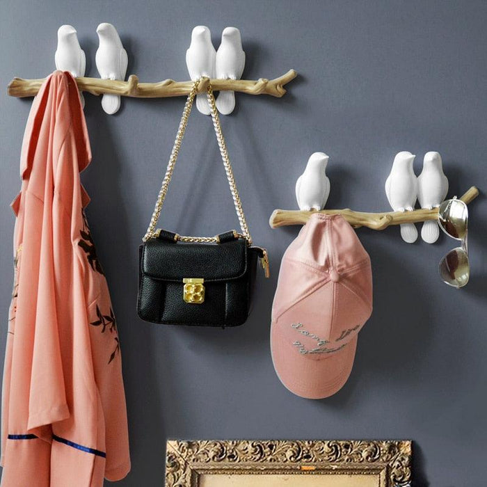 Nature's Charm: Avian Resin Wall Hook Organizer for Stylish Home Organization