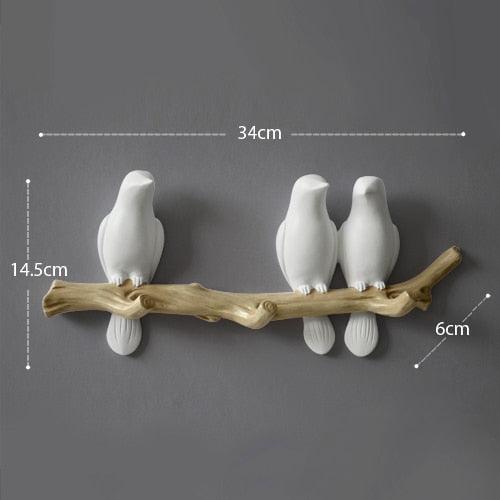 Nature's Charm: Avian Resin Wall Hook Organizer for Stylish Home Organization