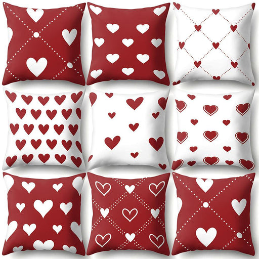 Romantic Love Heart Design Pillow Cover for Home and Office
