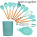Elegant Acacia Wood Silicone Kitchen Utensil Set for Gourmet Cooking Experience