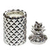 Shimmering Silver Pineapple Candle - Sophisticated White Tea & Mint Handcrafted Masterpiece