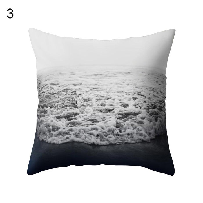 Coastal Vibes Square Sea Wave Pillow Cover for Stylish Home Decor