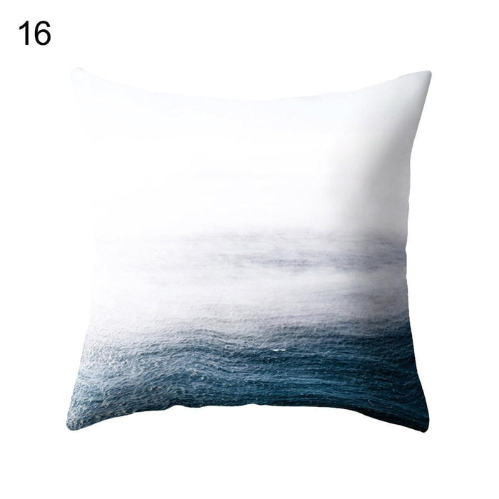 Coastal Vibes Square Sea Wave Pillow Cover for Stylish Home Decor