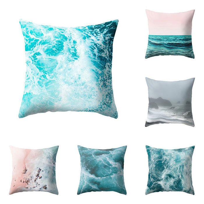 Coastal Serenity Square Pillowcase for Modern Home Aesthetics