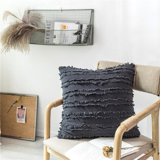 Chic Tassel & Embroidery Pillow Cover: Luxurious Home Accent Upgrade