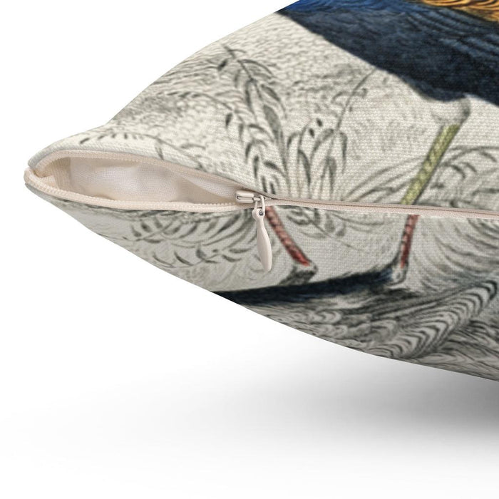 Luxurious Reversible Statement Pillowcase - Vintage Peacock & Silver Pheasant Oasis
