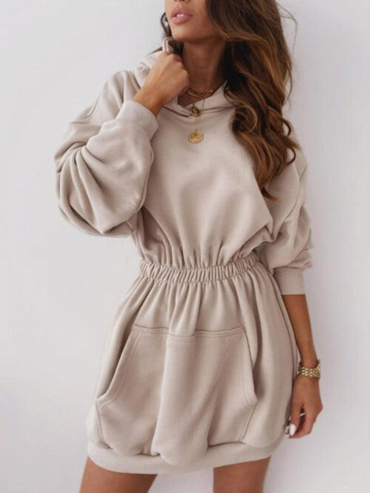 Trendy Fleece Hoodie Dress - Women's Versatile Essential for Every Occasion