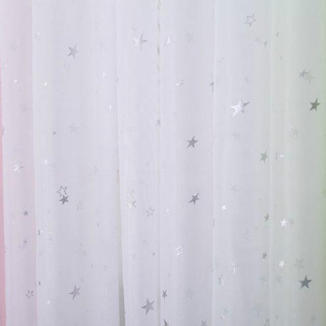 Bright White Star Tulle Curtains - Enhance Your Home with Modern Elegance