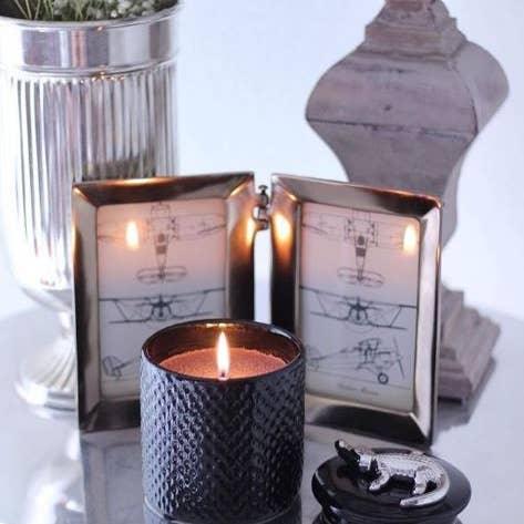 Luxurious Silver Croco Wood Charnel Candle - Premium Scent by Thompson Ferrier