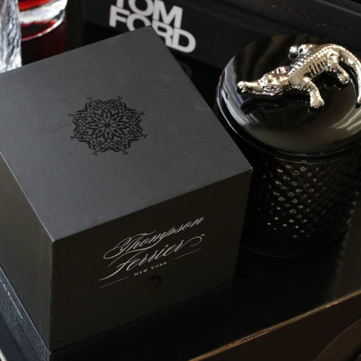 Luxurious Silver Croco Wood Charnel Candle - Premium Scent by Thompson Ferrier