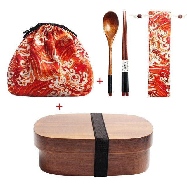 Japanese Oval Bento Box School Lunch Set with Eco-Friendly Design